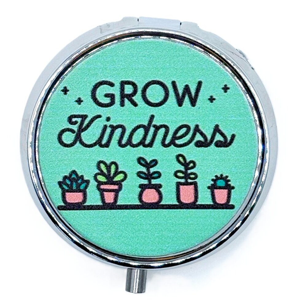 Inspirational Grow Kindness Plants Multi Compartment Purse Travel Pill Box